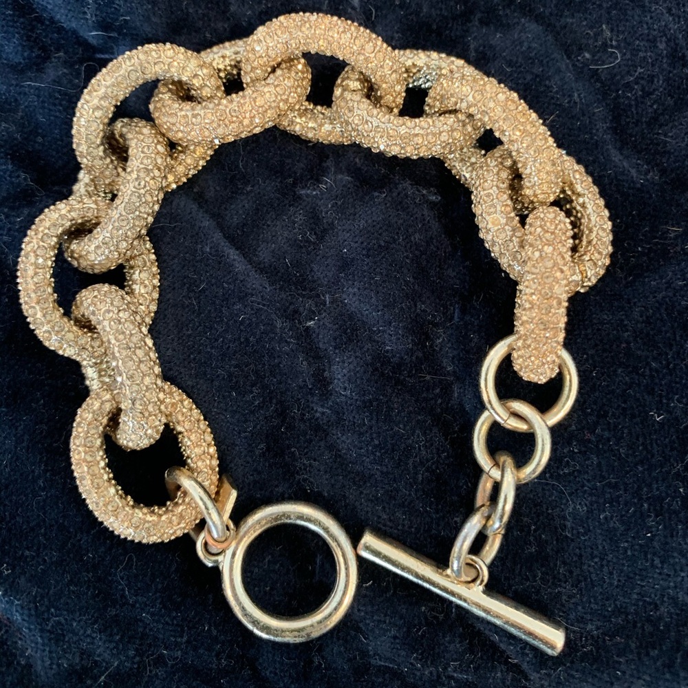 J Crew gold pave link bracelet